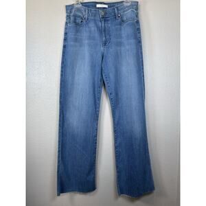 Fidelity Denim Womens 31 Katie Trouser High‎ Classic Flare NWT Raw Hem Med Wash